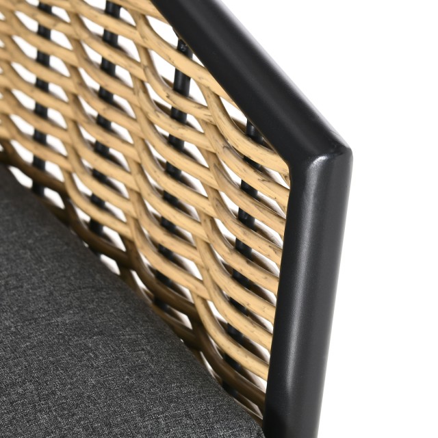 Σετ Έπιπλα Κήπου Outsunny 5 τεμαχίων Rattan, Lounge εξωτερικού χώρου με 2 τραπεζάκια σαλονιού, καναπέ 3 θέσεων και 2 πολυθρόνες με μαξιλάρια 860-235