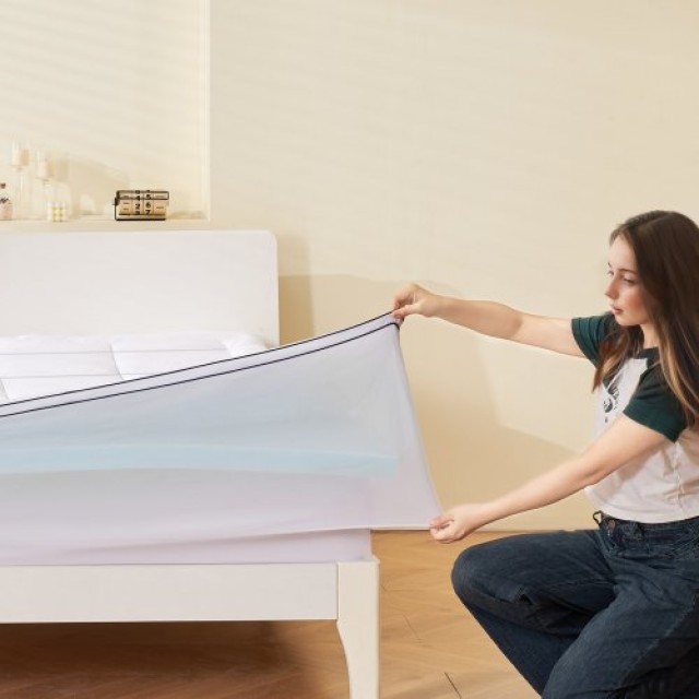 Επίστρωμα Στρώματος Premium Memory Foam & Ίνες Γέμισης Queen 101.6 mm 1524 mm x 2032 mm DHYCDZ6080INC2P47V0 VEVOR