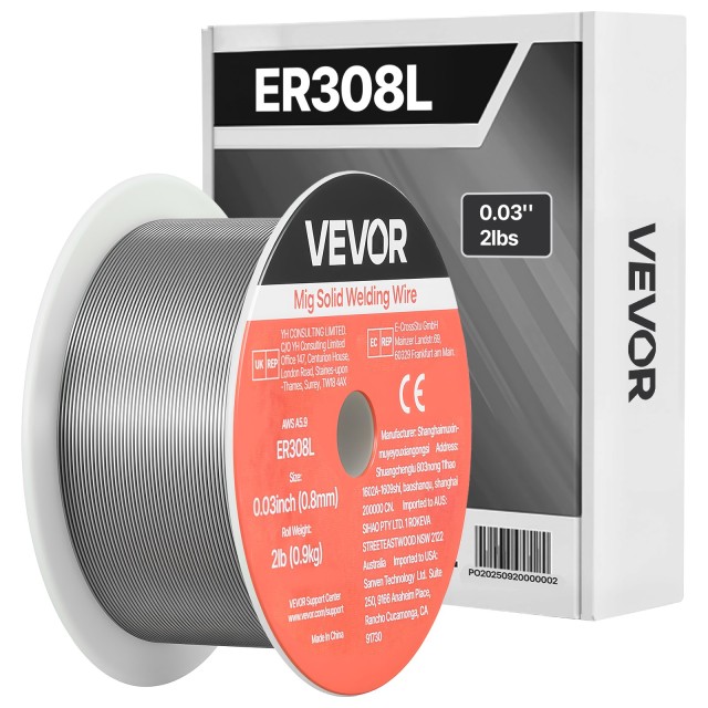 VEVOR Συρματόσχοινο MIG ER308L 0.8mm 0.9kg για Ανοξείδωτη Συγκόλληση με Χαμηλή Εκτόξευση και Υψηλή Τροφοδοσία MIGHSSXHSER3VRU7P001V0