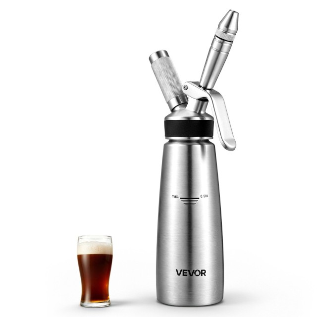 VEVOR Nitro Cold Brew Καφετιέρα 0,5L με Διανομέα Αζώτου και Βαλβίδα Εκτόνωσης N2QYK304BXGN2D5KA001V0