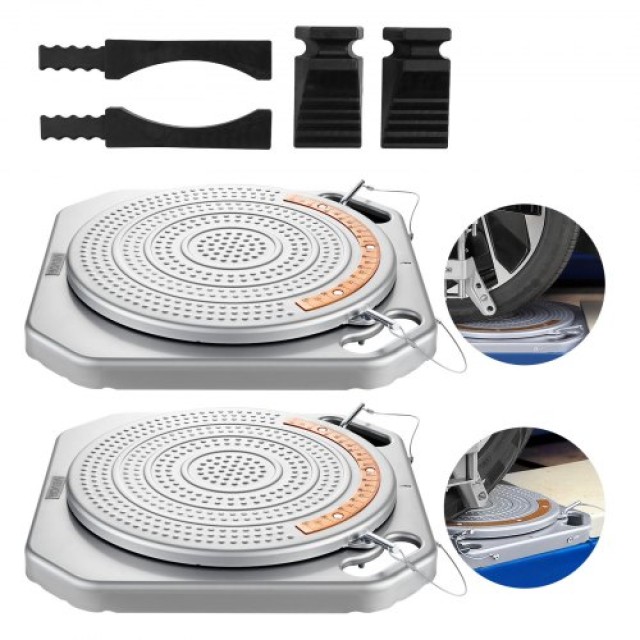 VEVOR Πλάκες Ευθυγράμμισης Τροχών, 2 τμχ, Αντοχή 2 τόνων ανά πλάκα, Ορειχάλκινοι Μετρητές, Περιστροφή 360° με Γέφυρα & Μπλοκ Αυξομείωσης YXCLXZZP4T16XKZLF001V0