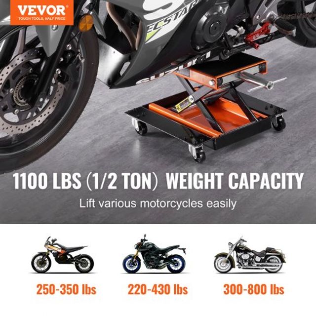 VEVOR Ανυψωτικό Μοτοσικλέτας ATV 500 kg με Χειροκίνητη Μανιβέλα MTCSJJCSB1100F505V0