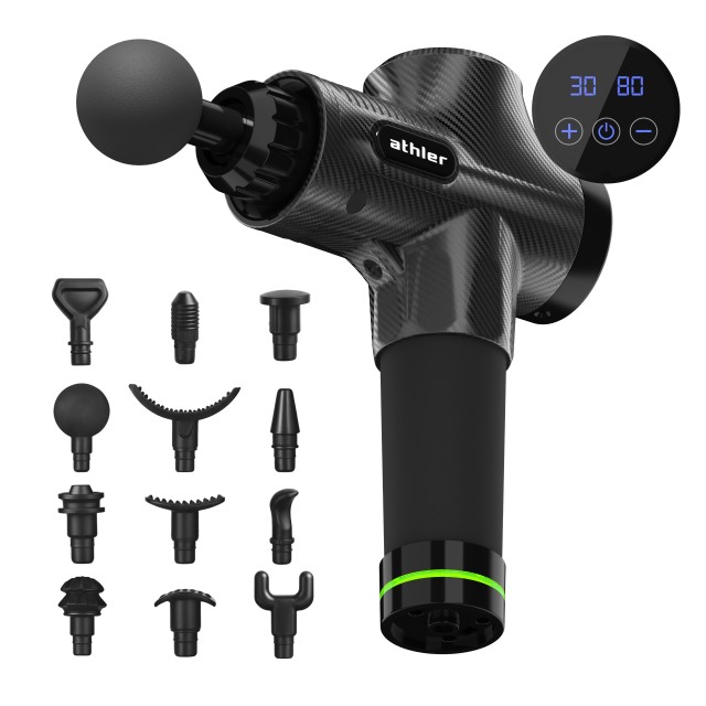 Athler Πιστόλι Μασάζ για Πλάτη, Πόδια και Σώμα - Σετ 12 Εξαρτημάτων Massage Gun 5903796014624