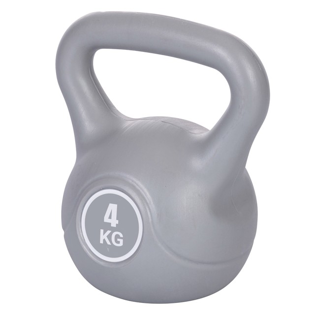 Galileo Kettlebell 4 Kg για προπόνηση με αντιολισθητική επιφάνεια, σκούρο γκρι FitLover 5909916