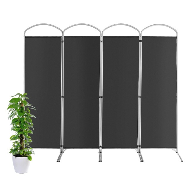 Costway Τετράπτυχο Γκρι Χωριστικό Χώρου 221 x 188 cm για το Σπίτι JV10726GR