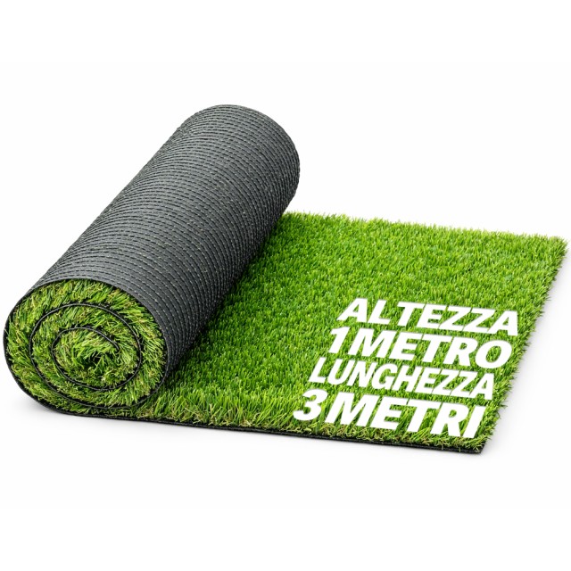 BAKAJI Τεχνητό Χλοοτάπητας Ρολό 1x3M για Εξωτερικό Χώρο, Κήπο & Βεράντα 02001926