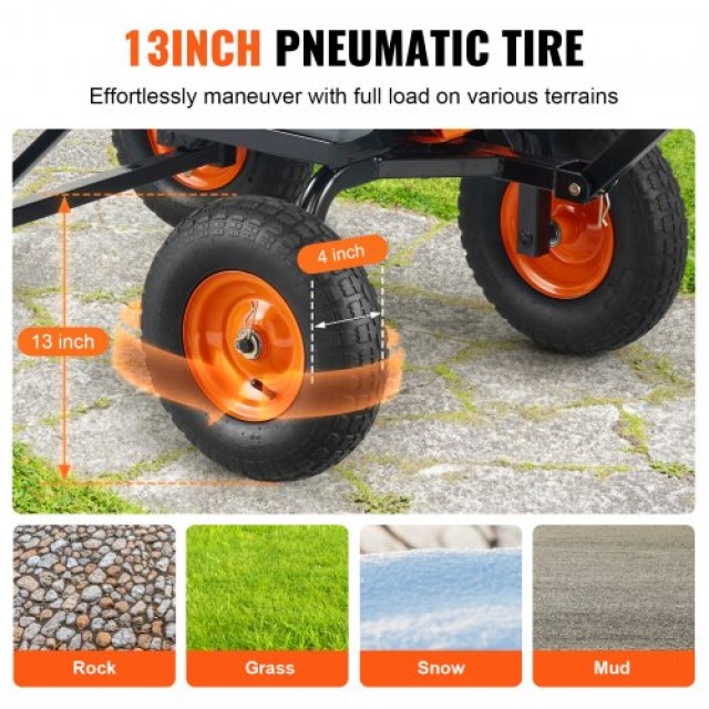 VEVOR Πολύ Καρότσι Κήπου Βαρέως Τύπου 6.48 cu.ft 1200 lbs SLZXTC1200B0XEEV4V0
