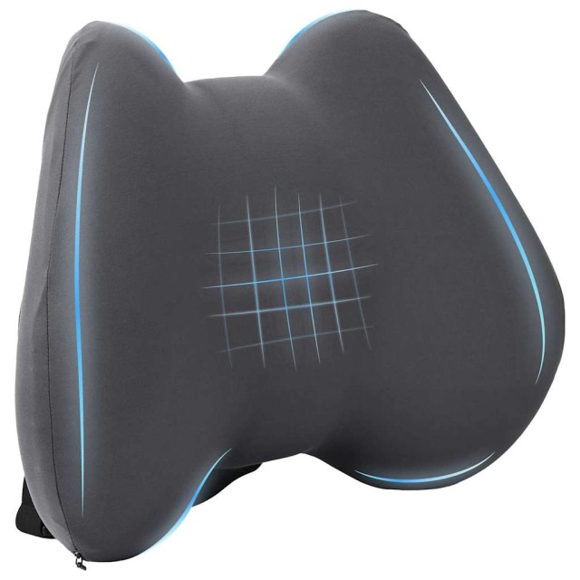 vidaXL Μαξιλάρι Πλάτης Μονόχρωμο Γκρι 40 x 32 x 14 εκ Αφρός Μνήμης 42012709