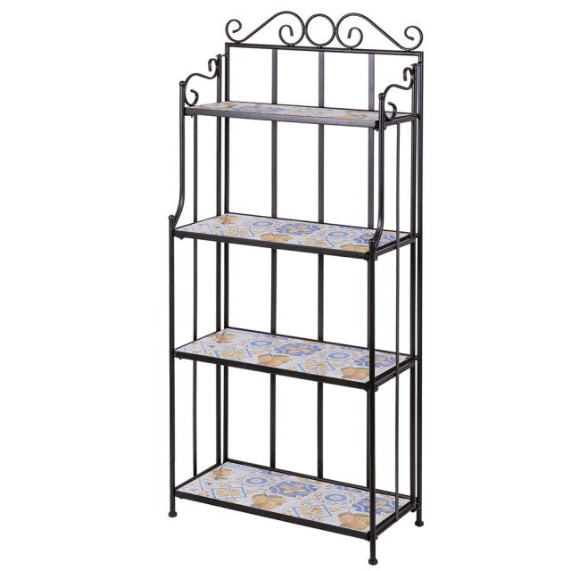 Galileo Υπαίθρια μεταλλική ραφιέρα 4 επιπέδων με διακόσμηση κεραμικού πλακιδίου Tuscany Est 5901058