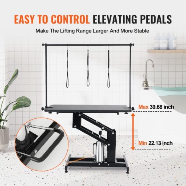 VEVOR Ρυθμιζόμενο Υδραυλικό Τραπέζι Καλλωπισμού για Κατοικίδια 109cm YYSJMRZ43INC3V0M1V0