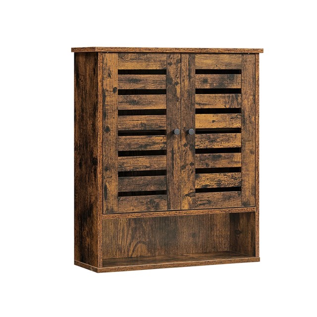 VASAGLE Ρουστίκ Καφέ Ντουλάπι Μπάνιου Τοίχου 60x20x70cm με Ρυθμιζόμενο Ράφι BBK121X01
