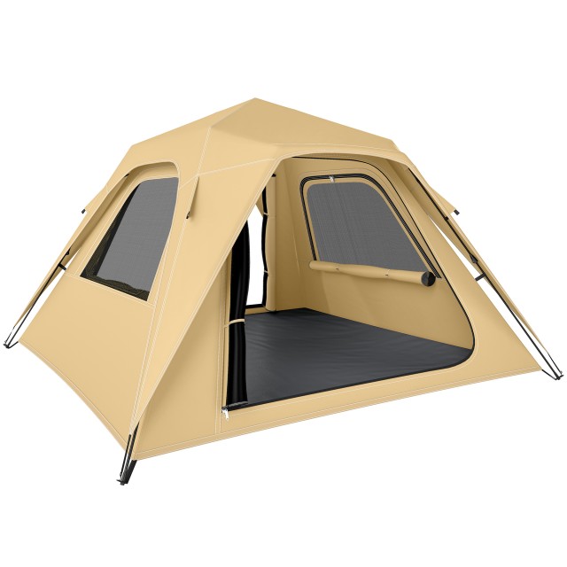 Outsunny Σκηνή Pop-Up για 2-3 άτομα με διχτυωτά παράθυρα και τσάντα μεταφοράς, 240x240x160 εκ., χακί A20-570V00KK