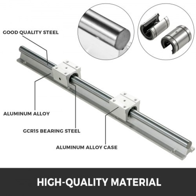VEVOR  Σετ Γραμμικών Οδηγών SBR16 500mm με Ρουλεμάν για CNC Μηχανές ZXDGSBR16-500MM01V0