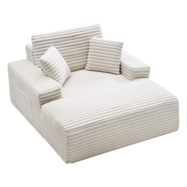 VEVOR Εσωτερική Πολυθρόνα Chaise Lounge 1380 mm με Μαξιλάρια, Μπεζ GDSTYXDFYTSQUZHBH001V0