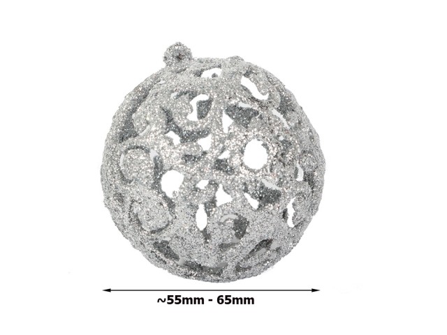 Verk Group Χριστουγεννιάτικες Μπάλες Δέντρου 6εκ. - Σετ 16τμχ σε Ασημί Σχέδια 5907451351017