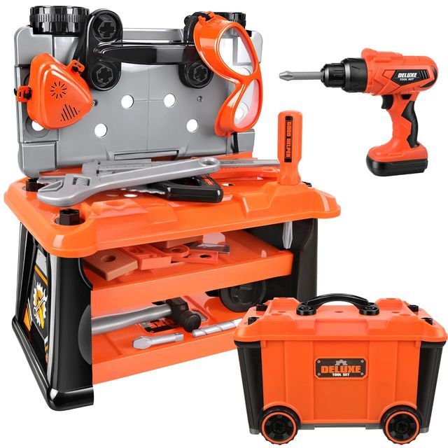Maxy Παιδική Εργαλειοθήκη DIY 63 Τεμ. με Δράπανο Μπαταρίας και Βαλιτσάκι Αποθήκευσης, Μεγάλο Σετ Παιχνιδιού 28130