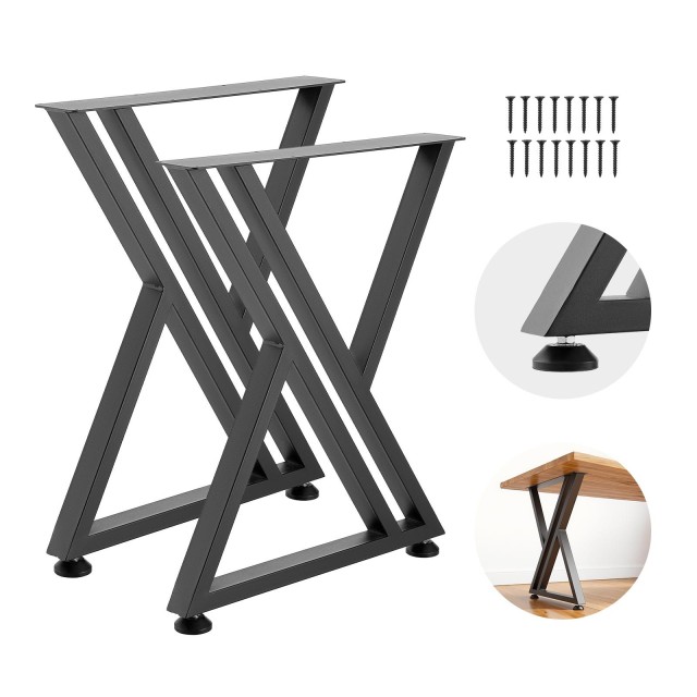 VEVOR Μεταλλικά Πόδια Τραπεζιού 740 x 610 mm, Σετ 2, Μαύρα, Βαρέως Τύπου έως 1000 kg, για Γραφείο, Τραπέζι, Πάγκο Εργασίας και DIY ZTCFKXXIIK284YMYC001V0