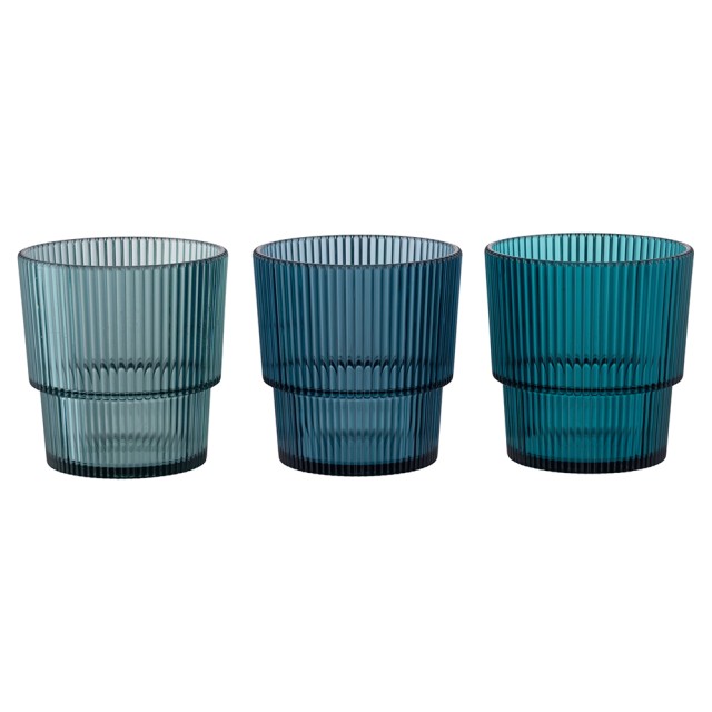 Villa DEste  Σετ 12 τμχ Ποτήρι νερού 300 ml σε γαλάζιο πλαστικό PS Shades of Ocean Unico 5924999