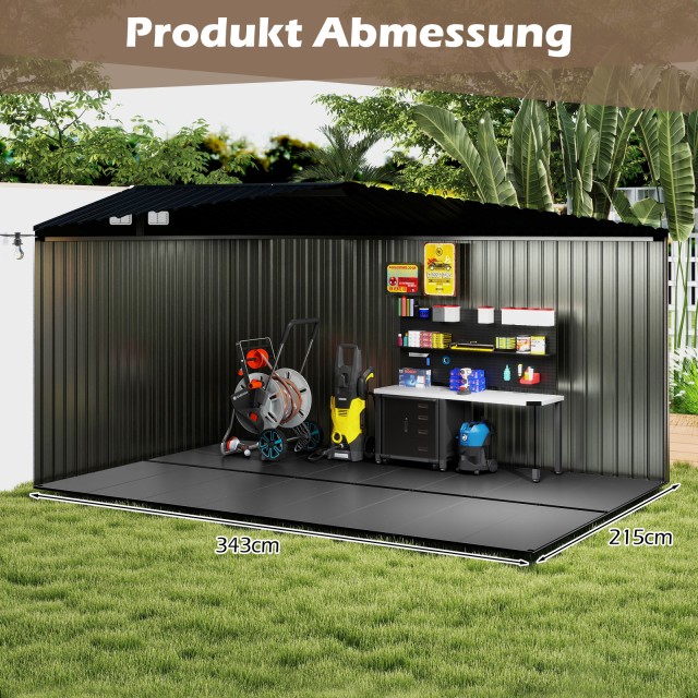 Costway Βάση Κηπουρικής Αποθήκης 343 x 215 cm με Αντιολισθητική Επιφάνεια GT4434-A