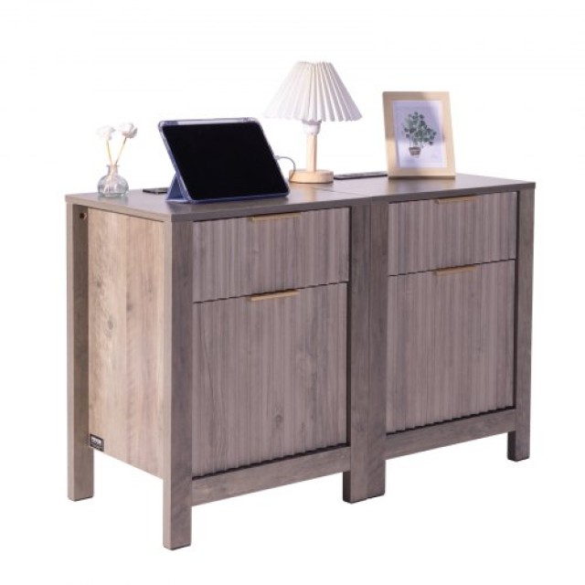 VEVOR  Γκρι Τραπεζάκι με USB & Πρίζες (Σετ 2) 635 x 500 x 381 mm BSBZ2JTFBKFXRP6ITV2