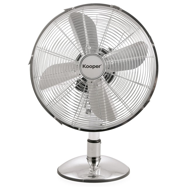 Kooper Επιτραπέζιος ανεμιστήρας με 4 ατσάλινες λεπίδες, 3 ταχύτητες και ταλάντωση, 35 W, ασημί Kooper 5922081