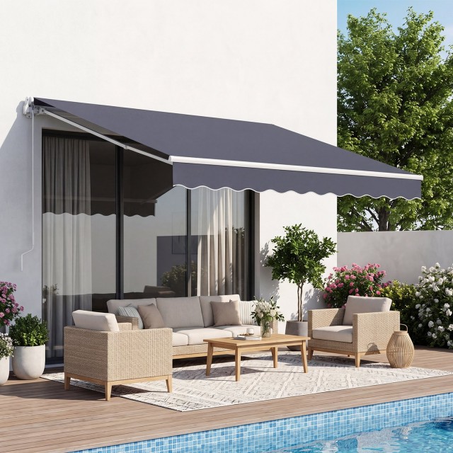 VEVOR Χειροκίνητη Τέντα 250 x 200 εκ. για Μπαλκόνι/Βεράντα, Γκρι SSSZYPSDQBS8KQMTE001V0