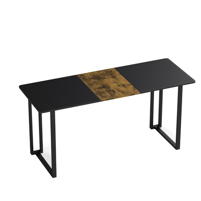 Costway Γραφείο με Μεταλλικό Σκελετό 160 x 60 cm Καφέ JV12584BK