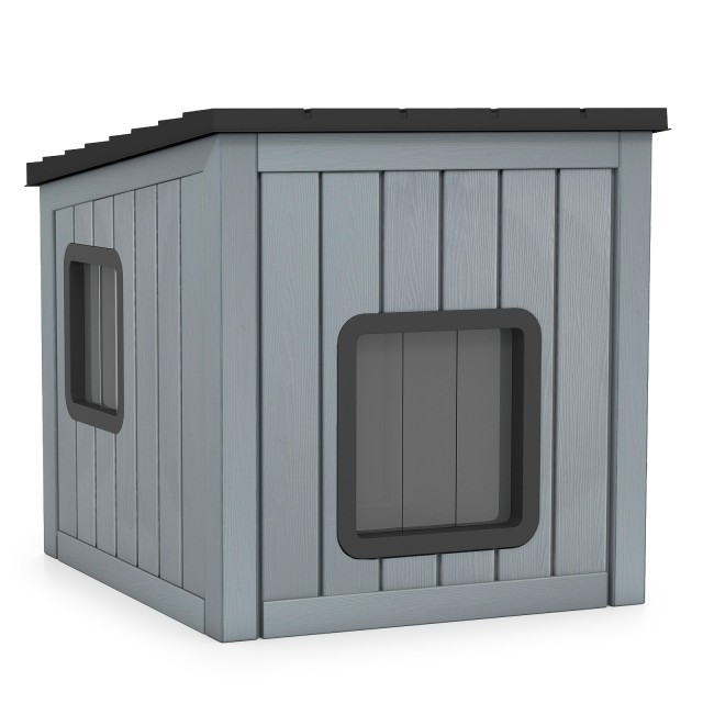 Costway Πολυχρηστικό Καταφύγιο Κατοικίδιων από Αδιάβροχο PP, 62,5 x 54 x 56,5 cm PV10398GR