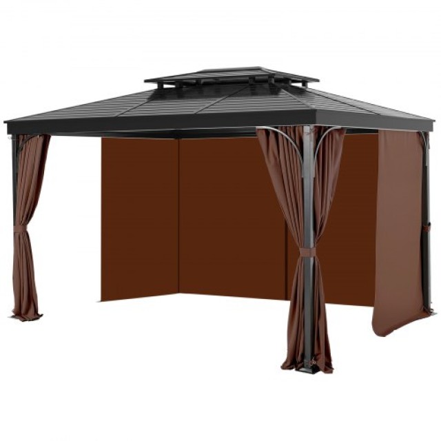 VEVOR Καφές Αδιάβροχες Κουρτίνες Κιόσκι 12 x 12 x 6.9 SMLTCL12FT12TZJSLV0