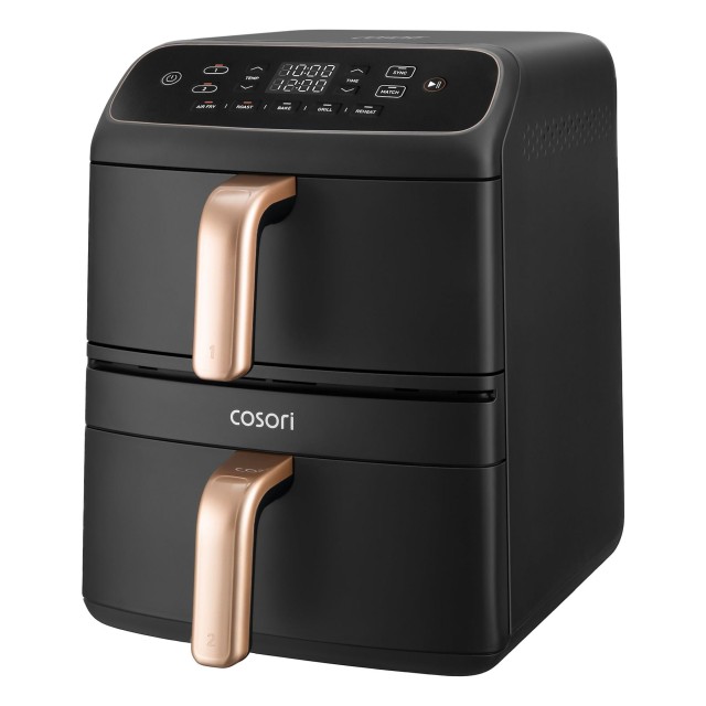 Cosori  Φριτέζα Αέρος Air Fryer  8.5lt με Οθόνη Αφής 2630W  Μαύρη με Διπλό Αποσπώμενο Κάδο και 5 Προγράμματα CAF-DC861-CEUR