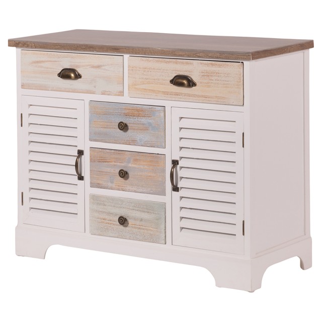 Galileo Ξύλινη σιφονιέρα με 5 συρτάρια και 2 πόρτες 93x35x72 cm Granada Sibilla 5913953