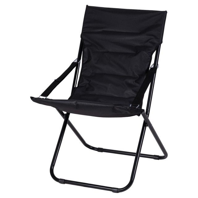 Galileo Ξαπλώστρα καναπές με μαξιλάρια και μπράτσα, πτυσσόμενη μεταλλική κατασκευή μαύρη Panama Est 2192965