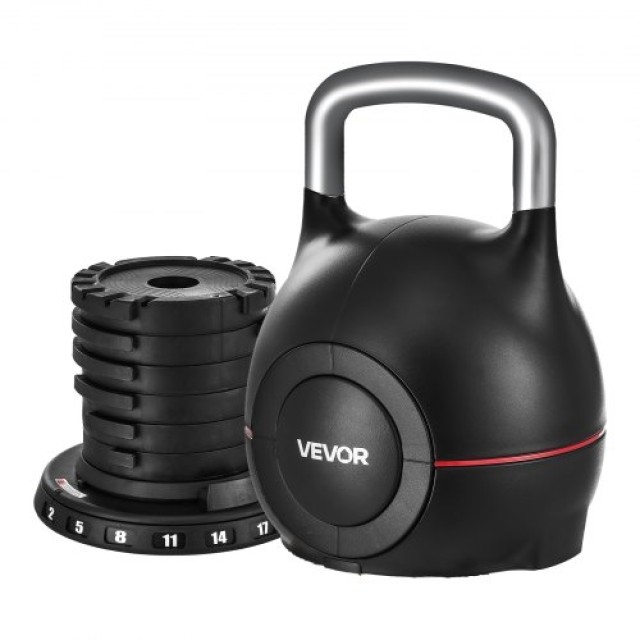 VEVOR Ρυθμιζόμενο Kettlebell με 7 Επίπεδα Βάρους (2-20 kg) HLKDHS20KG004GE4C002V0