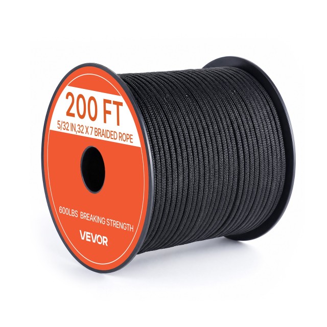 VEVOR Σχοινί Paracord 550 Νάιλον 4 mm x 60 m, 7κλωνο, Μαύρο BXBZSBXBZPTJGRL1C001V0