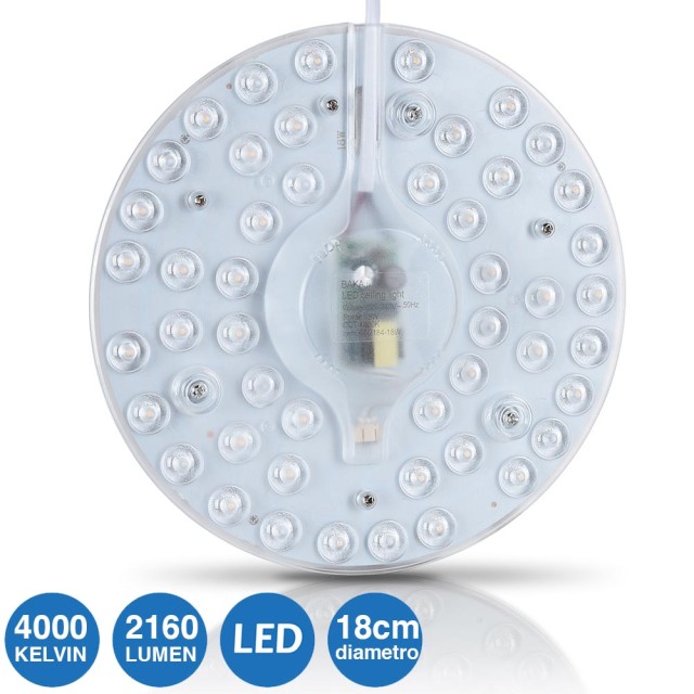 BAKAJI Πλαφονιέρα LED Circolina Disco Μαγνήτης Αντικατάστασης Νέον Λευκό Φως 24W 2160LM 02834443