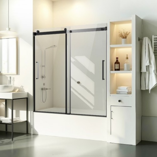 VEVOR Συρόμενη Πόρτα Μπανιέρας 56-60x60 εκ. TLYGM60W62HI3IDVNV0