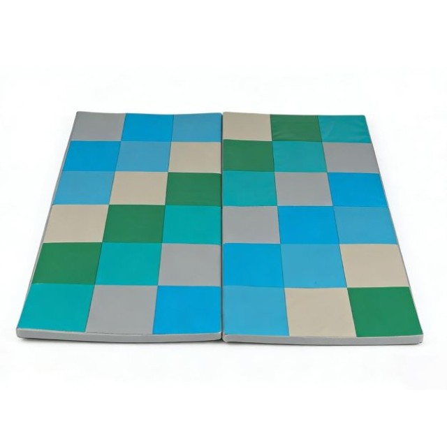 Costway Διπλή Πτυσσόμενη Βρεφική Χαλάκι Αναρρίχησης με Κλείσιμο & Δερματίνη & Μπλε Αφρό FH10188NY