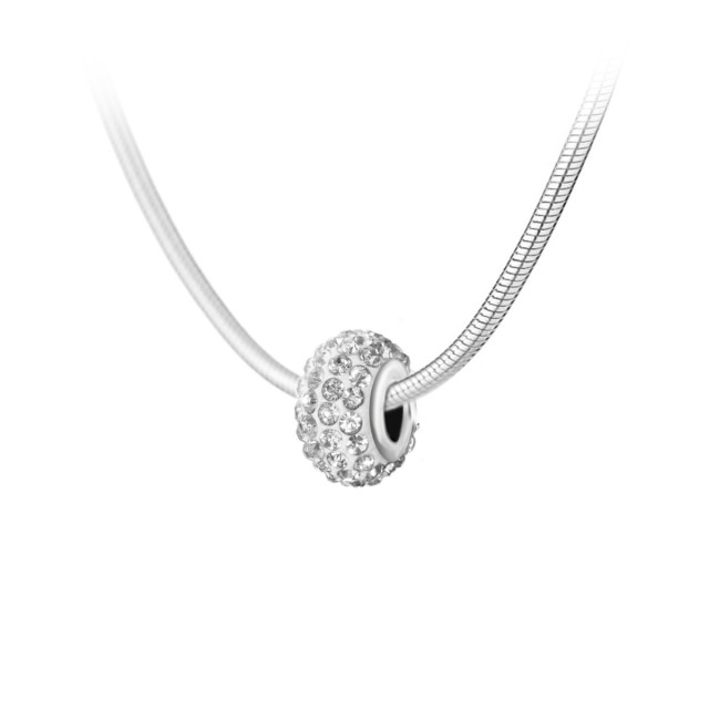 So Charm Κολιέ  Διακοσμημένο με Κρύσταλλα Swarovski, Ασημί BS4416-CRYS