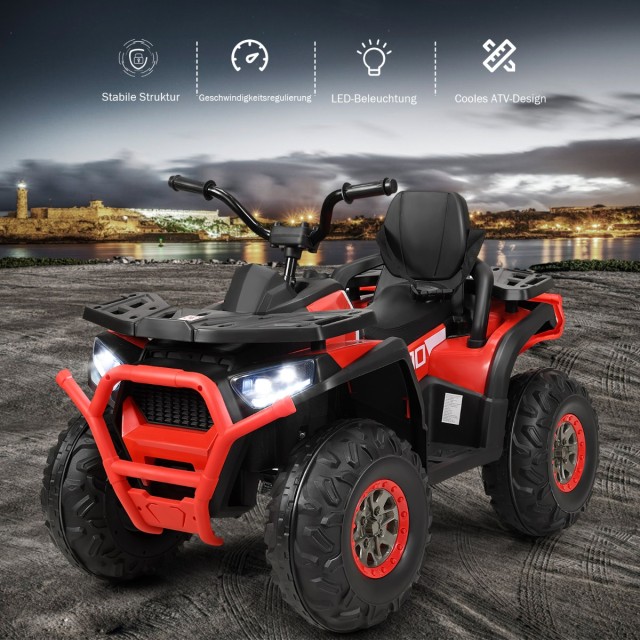 Costway Ηλεκτρικό Παιδικό ATV με LED Φώτα, Μουσική & Ιστορίες, USB & AUX, 3-8 km/h, για Παιδιά 3+ Ετών TY327802DE-RE+