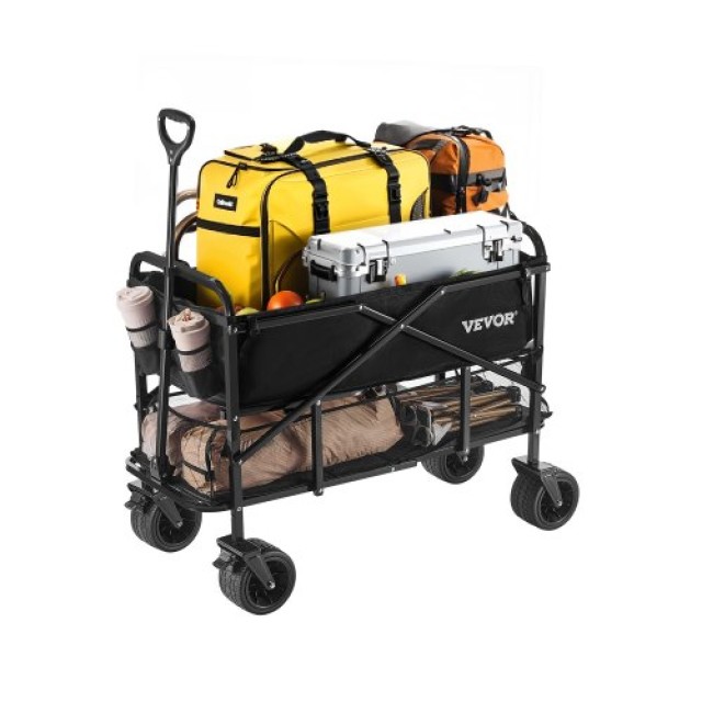 VEVOR Διπλός Καροτσάκι 300L & 450 lbs Αναδιπλούμενο Βαρύ Καθήκοντος ZDHYBXSSTCHS4GGRTV0
