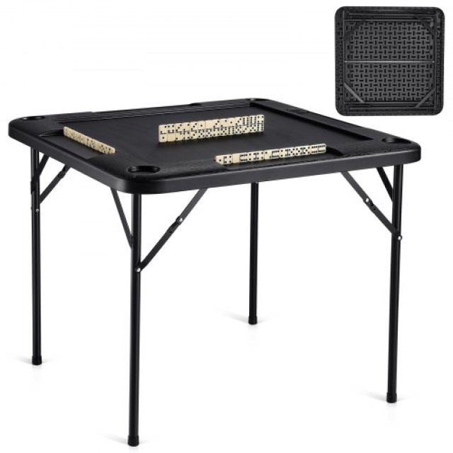 Τραπέζι Mahjong VEVOR, Τετράγωνο Πτυσσόμενο Τραπέζι για 4 Παίκτες με Θήκες & Δίσκους, Φορητό Τραπέζι Παιχνιδιών, 35.4 x 35.4 ίντσες, Μαύρο  SDMJZHSDMNGP0C7TXV0
