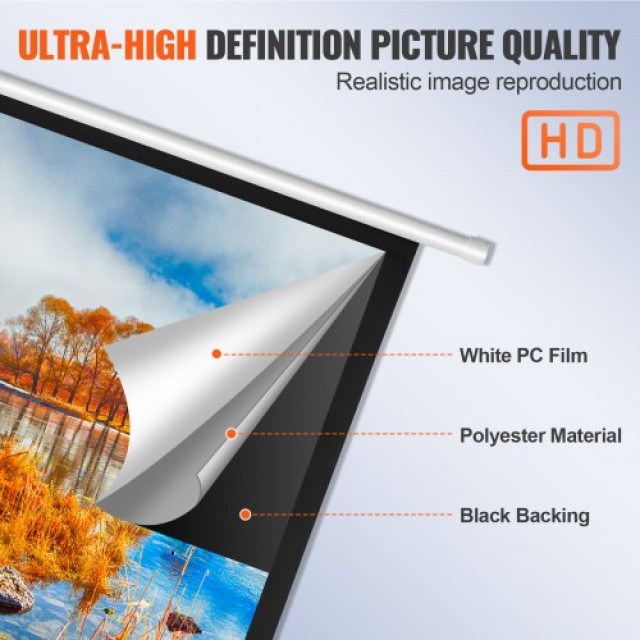 Οθόνη Προβολής VEVOR 100 16:9 4K HD Αναδιπλούμενη TYPM20SDSJ106BD6YV0