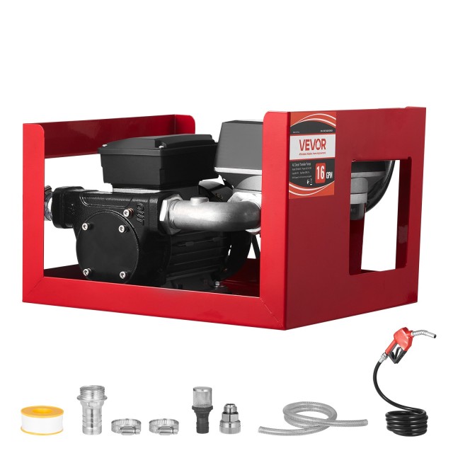 VEVOR Ηλεκτρική Αντλία Μεταφοράς Καυσίμου 16 GPM 60 L/min, 45 ft ανύψωση, για Diesel, Κηροζίνη, Βιοντίζελ JLCYB60LMINLI82HB001V2