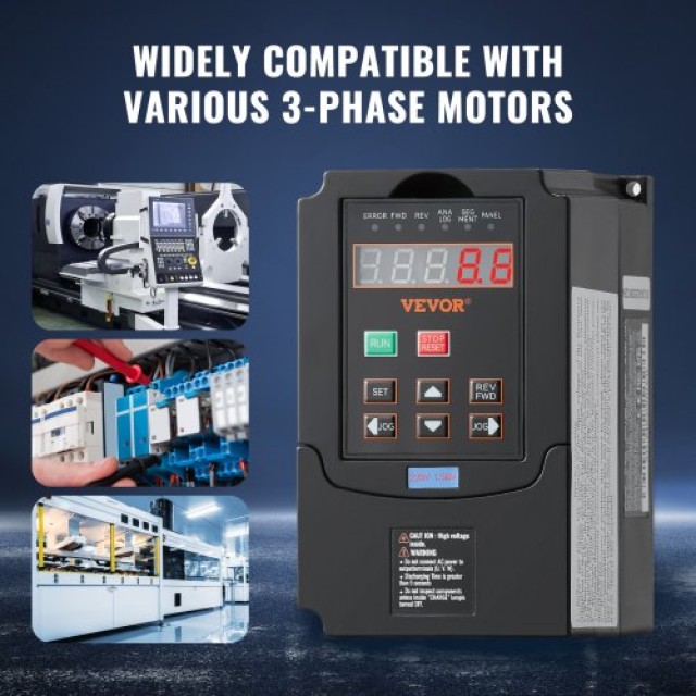 VEVOR VFD 2HP, 1.5KW, 7.5A 220V Είσοδος 1/3 Φάσης σε 3 Φάσεις 0-400Hz BPQDQ15KW220PC4GYV7