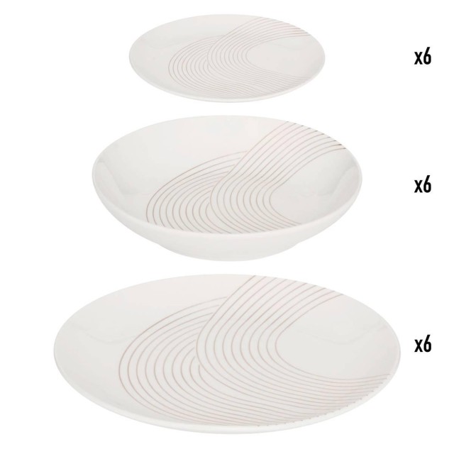 Secret de Gourmet Σερβίτσιο Sky Lounge,  18 Τεμαχίων Πορσελάνης, Λευκό 212313