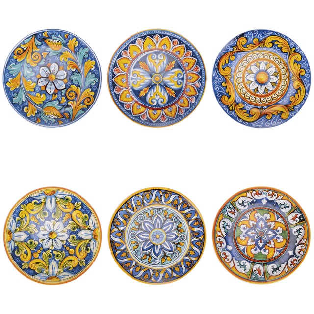 Villa DEste Σετ 6 τμχ  Πιατέλα φρούτων από πορσελάνη σε αναγεννησιακό στυλ La Tradizione 5921459