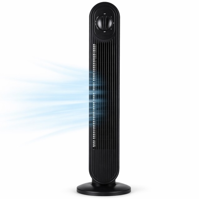 BAKAJI Κάθετος Μαύρος Πύργος Ανεμιστήρας-Ψυκτήρας 60W με 3 Ταχύτητες, Ύψος 79 εκ. 02002242