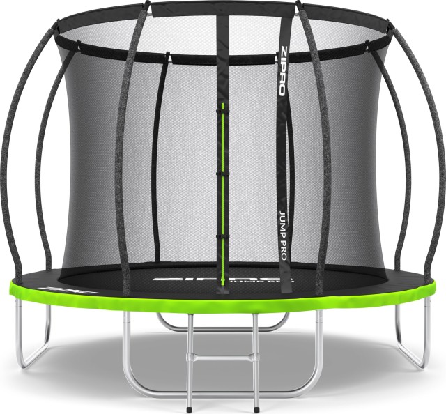 Τραμπολίνο Κήπου  JumpPro PREMIUM 252 cm με Εσωτερικό Δίχτυ Μαύρο - Πράσινο 12578745 Zipro