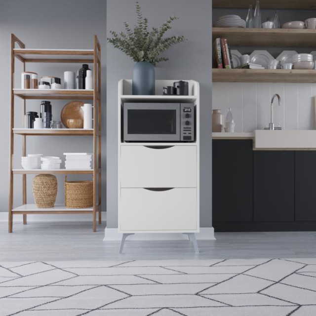 Shally Dogan Πολυλειτουργικό Ντουλάπι με 2 Συρτάρια και 1 Ράφι, Λευκό, 60x36x136 εκ. 02001993