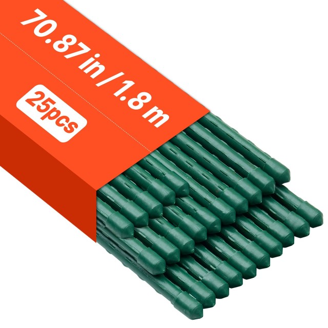 VEVOR Πλαστικοποιημένοι Μεταλλικοί Κήπου Στύλοι 1800mm (25 τεμ.) - Ιδανικοί για Υποστήριξη Φυτών και Λαχανικών ZWZCHYZ18M118QM4M001V0